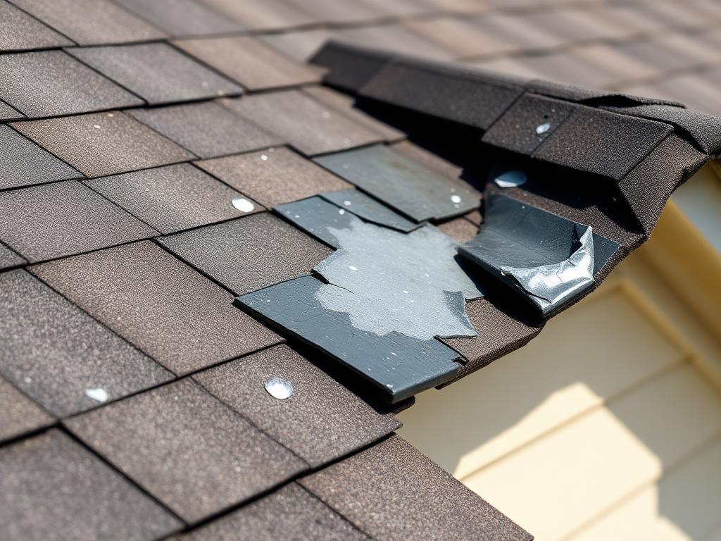 Hail damaged shingles before storm damage repair